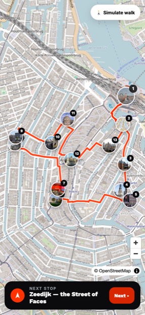The full route on the map