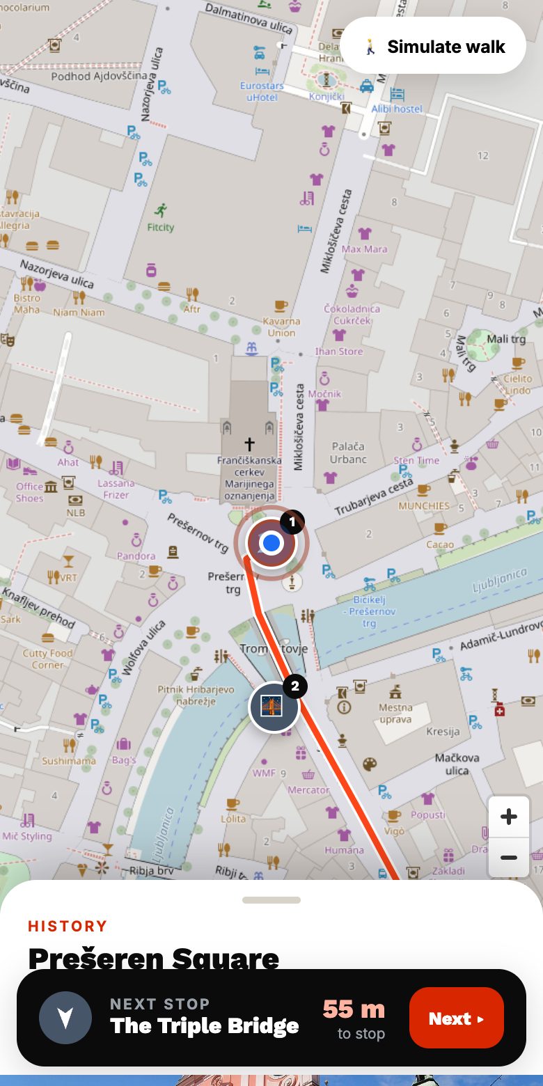 GPS vodi do naslednje postaje